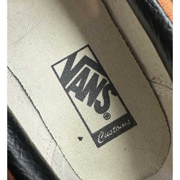 VANS Slip On Brown Block Character Sneakers Slip On Canvas Sz 9 Custom Photo - Picture 10 of 11